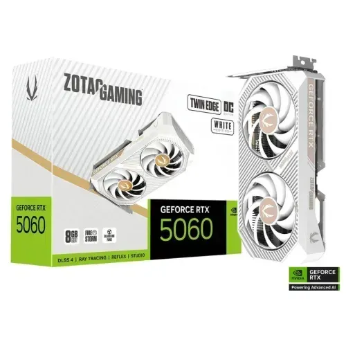 ZOTAC GAMING GeForce RTX 5060 Twin Edge OC White Edition 8GB GDDR7 Graphics Card